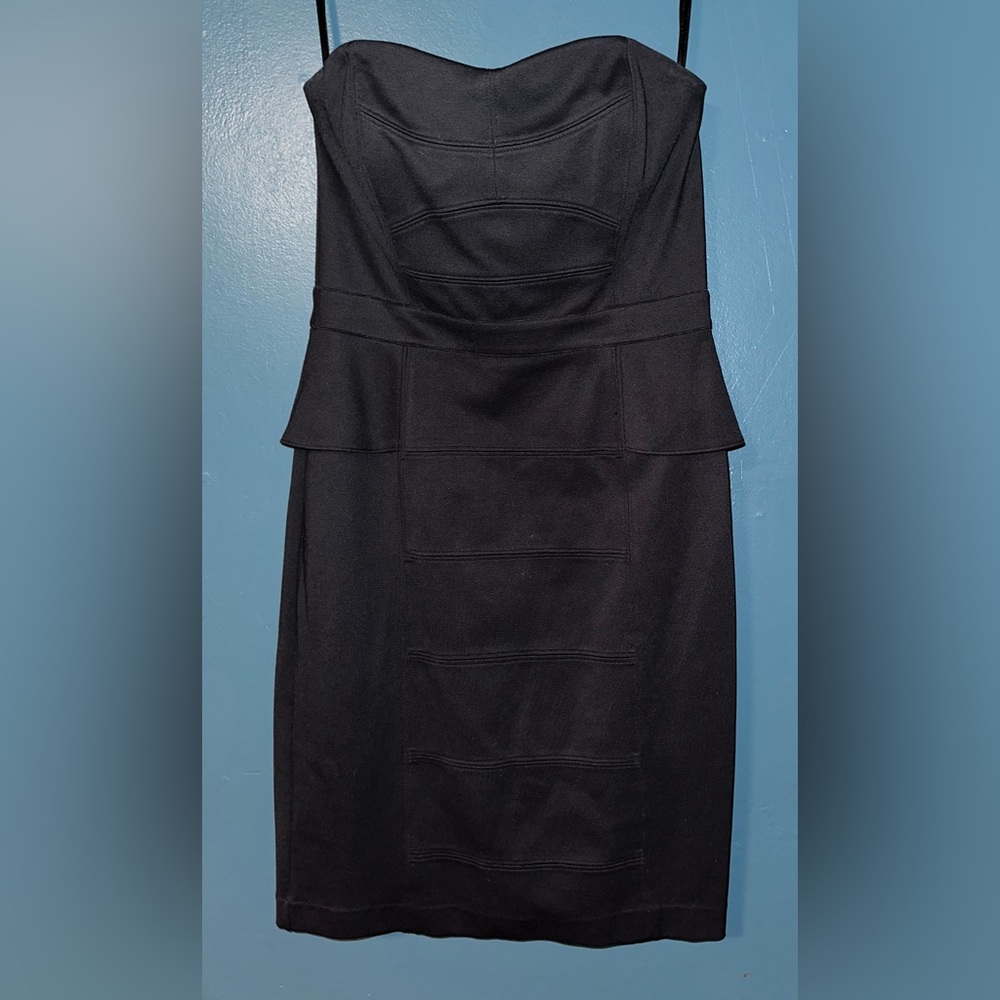 White House Black Market Black Strapless Cocktail Dress